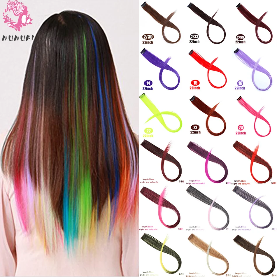 

MUMUPI Connect Colorful Straight Hair Wigs Clip Piece Hairpin Party Nightclub Cosplay Women Girls Decorative Hair Accessories