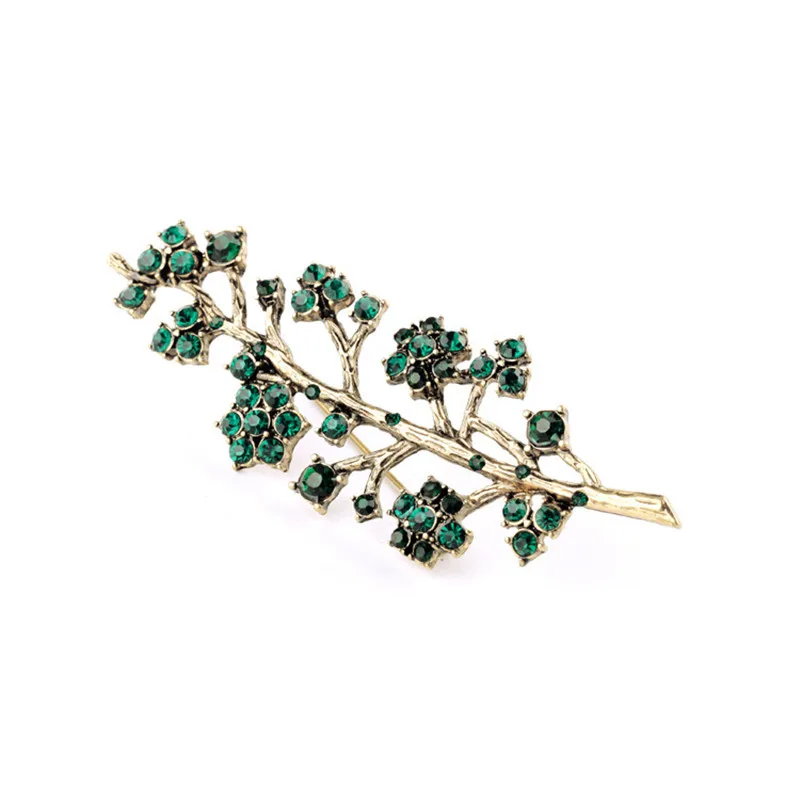 

ORNAPEADIA Brand Europe and the United States fashion jewelry Inlaid gem branches luxulry brooch accessories wholesale