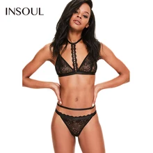 INSOUL 2017 New Fashion Underwear Women Solid Black Lingerie Female Push Up Bra Seamless Adjusted-straps Sexy Lace Bra Sets