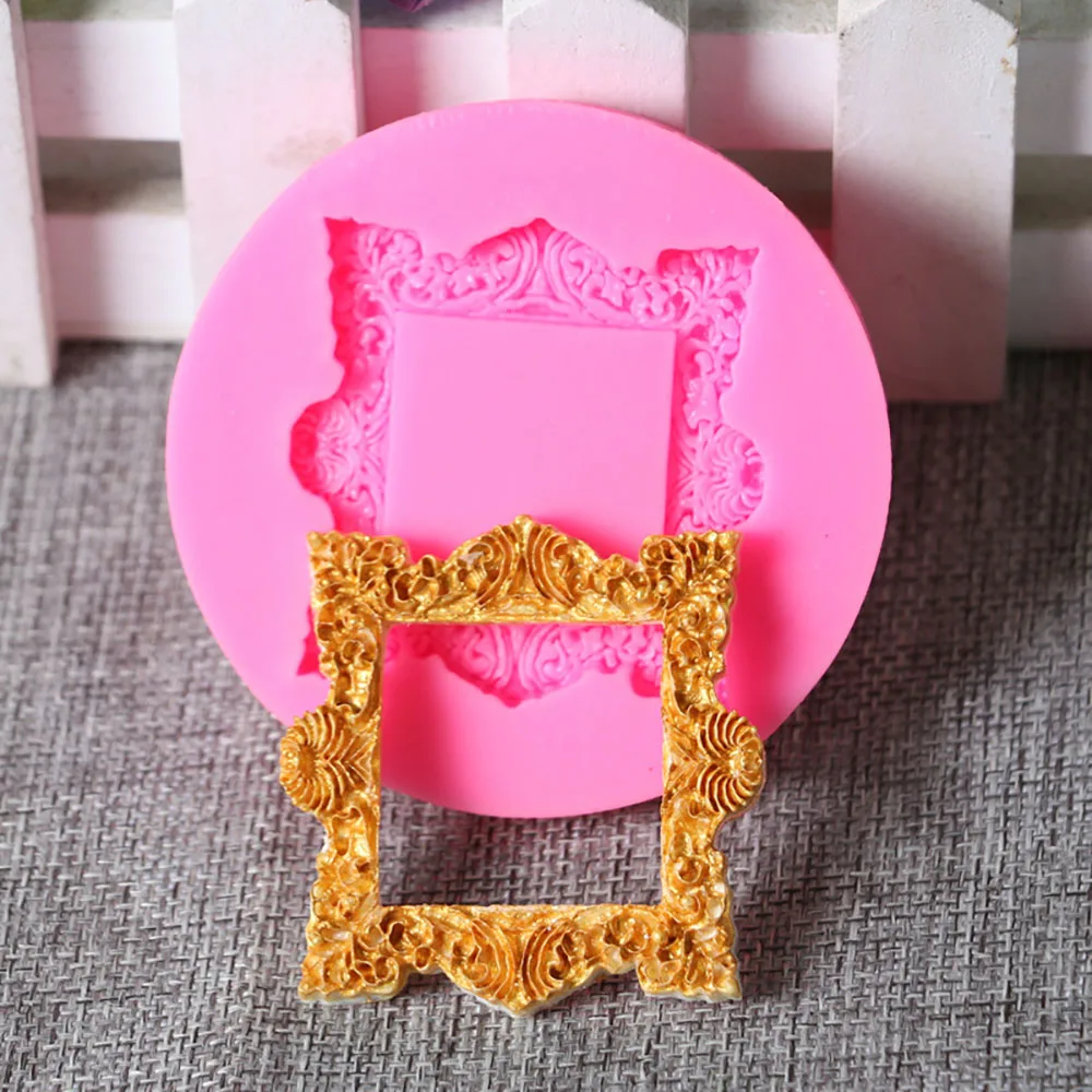 

GODWJ New DIY Photo Frame Silicone Cake Fondant Mold Handmade 3d Chocolate Cupcake Mold Birthday Cake Tools Bakeware