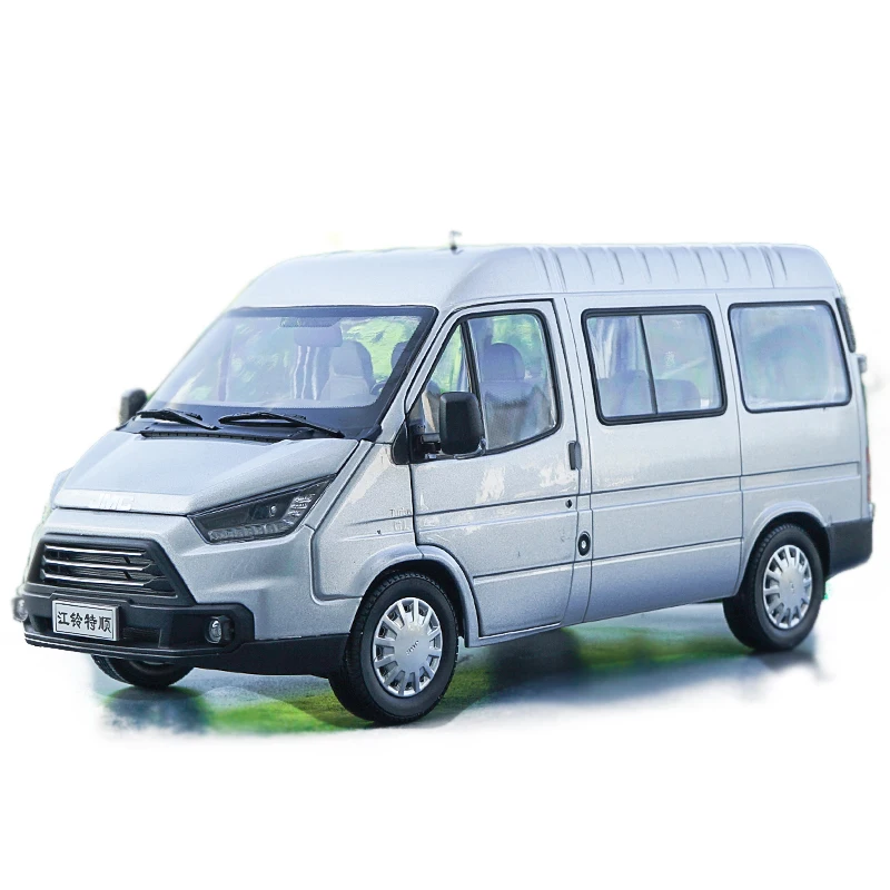 

1:18 Diecast Model for JMC Teshun Transit Silver MPV Alloy Toy Car Miniature Collection Gift Truck Van