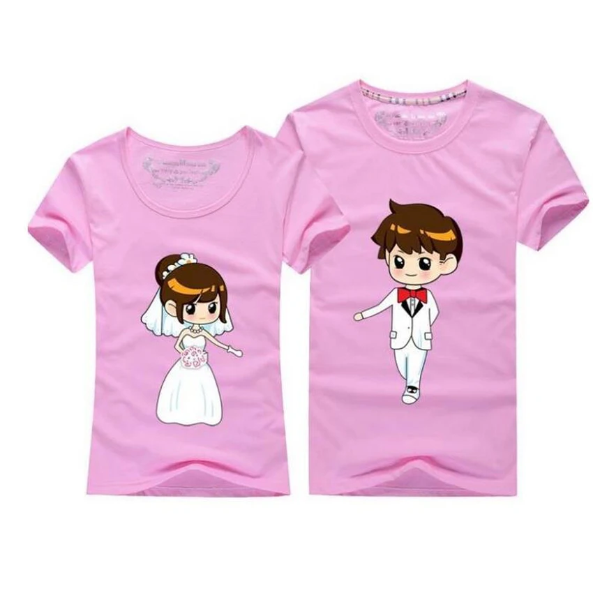 Summer Korean Couple T Shirt For Wedding Men And Women Cotton Short Sleeve T-Shirt Cute Cartoon TShirt Lovers Clothes Outfits Summer Korean Couple T Shirt For Wedding Men And Women Cotton Short Sleeve T-Shirt Cute Cartoon TShirt Lovers Clothes Outfits