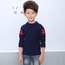 Детский свитер новая зимняя теплая одежда детская одежда свитер для мальчиков пуловер с круглым воротником Верхняя одежда Одежда для детей
