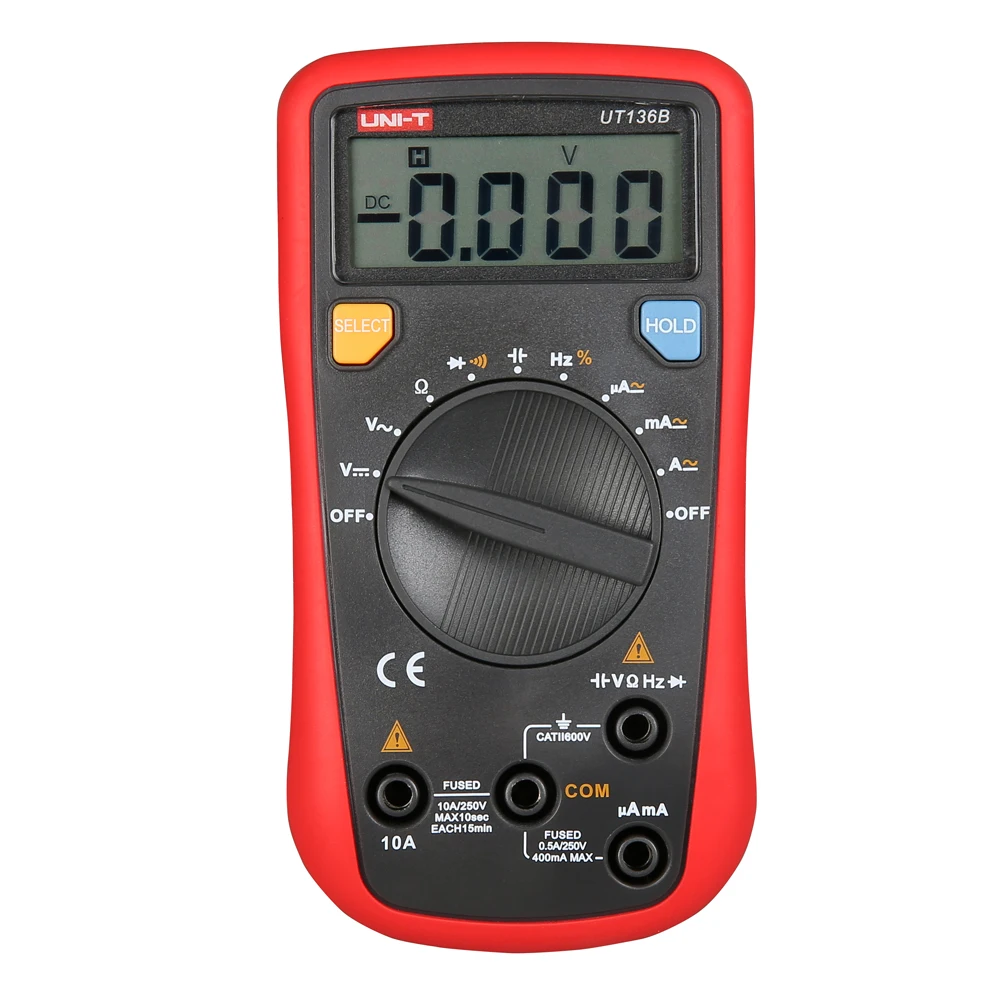 

UNI-T UT136B Mini Handheld Digital Multimeter Auto Range AC/DC Voltage Current Resistance Capacitance Frequency Tester