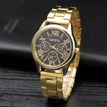 Montre femme позолоченные золотые часы женские роскошные брендовые знаменитые часы Geneva женские кварцевые аналоговые часы relogio feminino