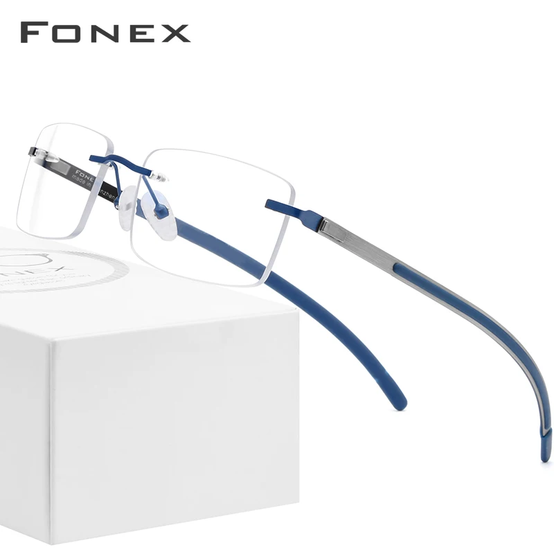 Skup Rimless Alloy optyczne okulary ramka mężczyźni Ultralight Square krótkowzroczność okulary korekcyjne 2019 bezramowe pełne bezśrubowe okulary