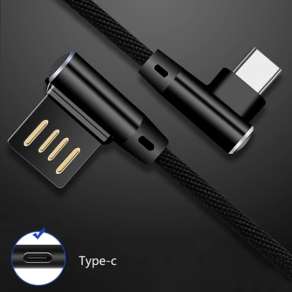 FBYEG L-Line Магнитный зарядный кабель Micro usb type C для iphone 90 градусов светодиодный гибкий кабель для быстрой зарядки iphone - Цвет: Type C