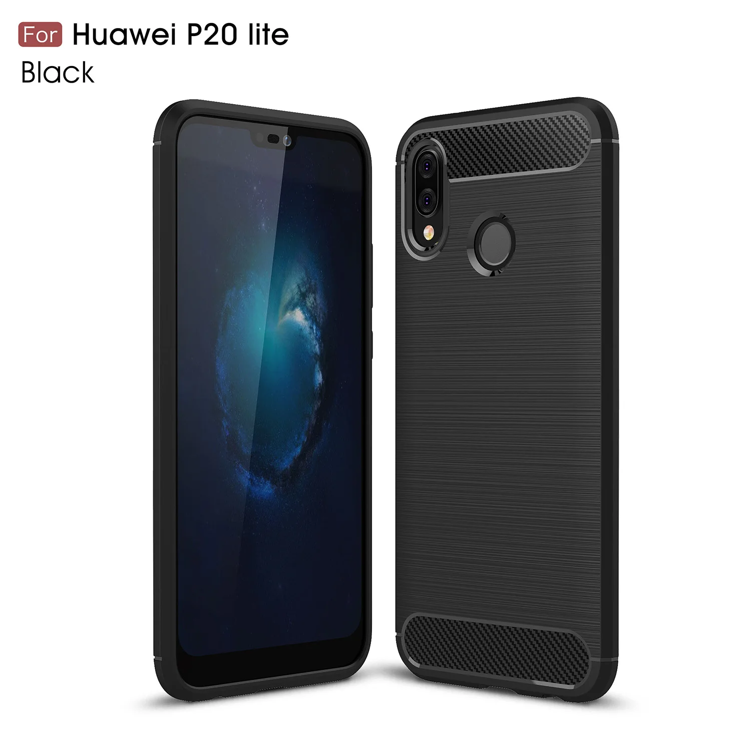 for Huawei P20 Lite/Nova 3E Case Slim Soft Silicon Luxury Brushed Back Cover Carbon Fiber TPU 5.84 inch Armor Protection Bag |