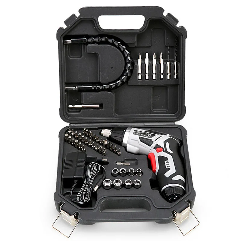 

Multi-function lithium battery rechargeable hand drill electric screwdriver with flashlight hand tool set