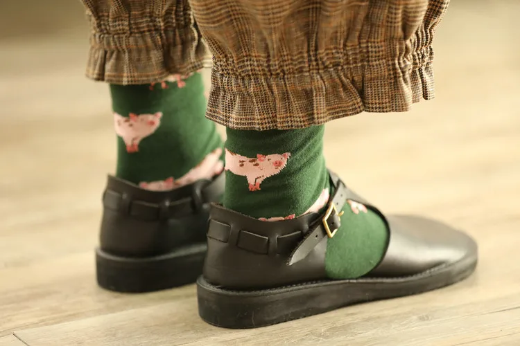 Японские Женские милые домашние мини-носки со Свинкой, милые розовые носки с поросенком, Короткие хлопковые носки с животными