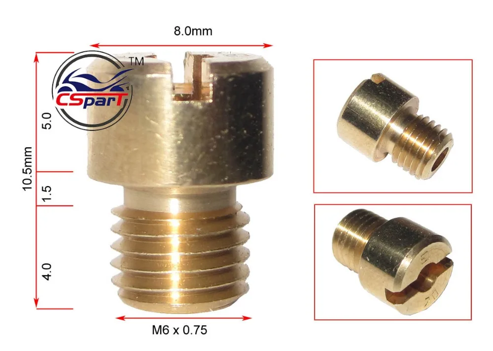 Карбюратор M6 x 0 75 главный струйный пробег 49cc 50cc 72cc Mikuni VM 11/22 #60 #65 #70 #75 для скутера