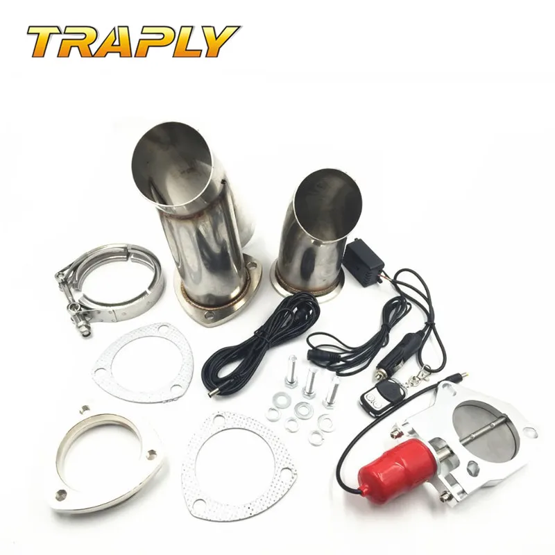 TRAPLY 3 Inch Stainless Steel Pipe Electric Exhaust Cutout Kit With