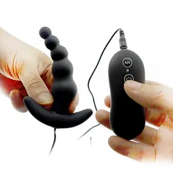 Водонепроницаемый Вибрационный Анальная пробка силиконовые бусины Форма Анальный Вибратор массажер секс-игрушки