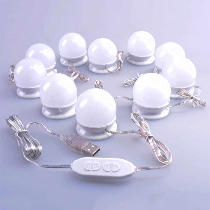 

Hollywood Style LED Vanity Mirror Lights Kit with Dimmable Light Bulbs USB Lighting Fixture Strip for Makeup Vanity Table Set