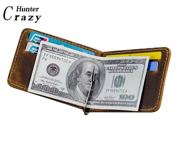 

Men Genuine Leather Slim Wallet Money Clip ID Credit Card Holder Passcase Purse