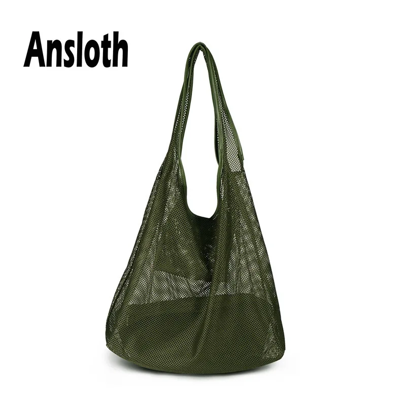 

Ansloth New Summer Bags For Women Hollow Out Handbags Fashion Network Bags Lady High Capacity Shoulder Bags Beach Totes HPS549