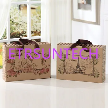 

20pcs/lot Retro Kraft Drawer Box Snack Portable Gift Box Candy Gift Box Rectangular Return Gift Tray