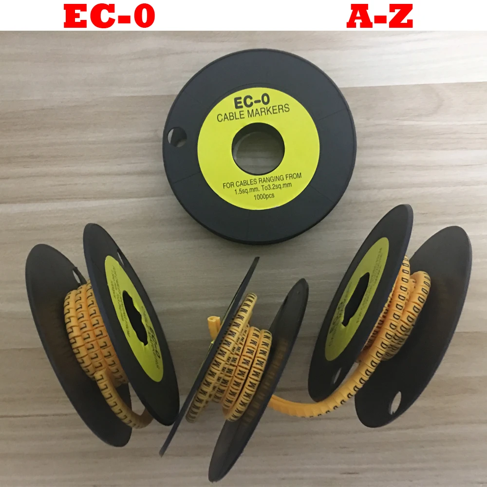 1300 шт./лот EC 0 1 5 кв. Мм A Z английская буква ПВХ гибкая печатная трубка маркер для