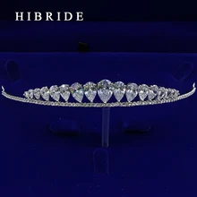 HIBRIDE Simple Design Tiara Crown Wedding Hair Jewelry Bridal Headpiece Accessories HC00008