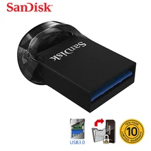 SanDisk оригинальный Ультра Fit USB флэш-накопитель 64 ГБ CZ430 16 Гб миниатюрный USB флеш-накопитель 3,1 до 130 МБ/с./с Флэшка высокоскоростная USB 3,0 USB