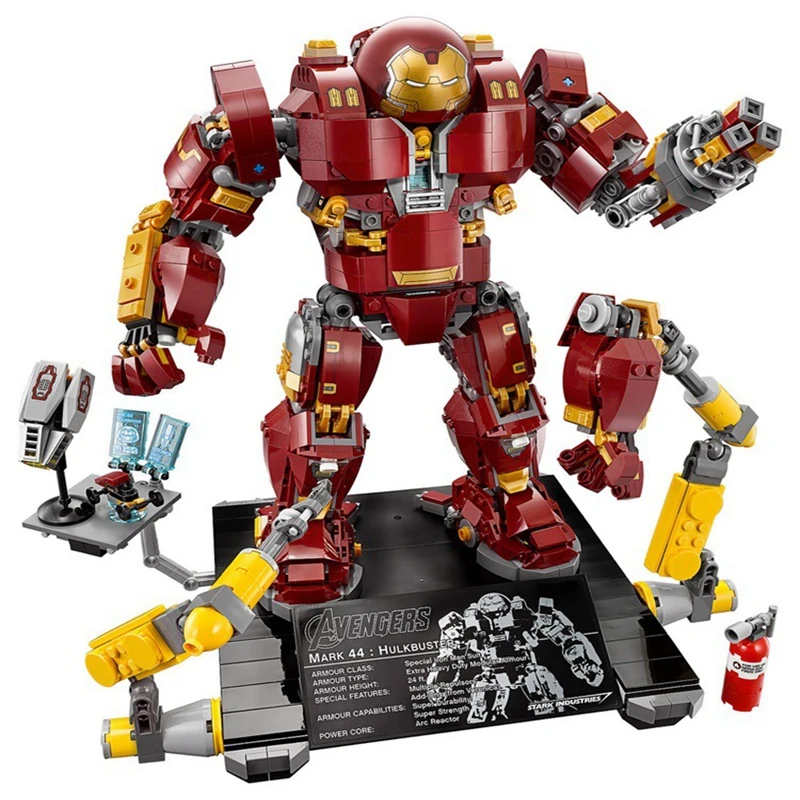 

Lepin 07101 1527Pcs Super Genuine Hero Compatible Legoings Iron Man Anti Hulk Mech Hulkbuster Ultron Building Bricks Blocks