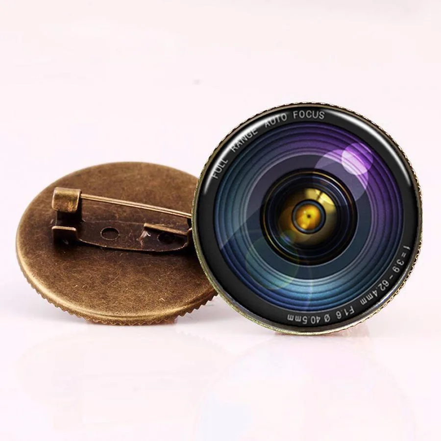 2018 Fashion Jewelry New Crystal Glass Photoapparat Camera Brooch