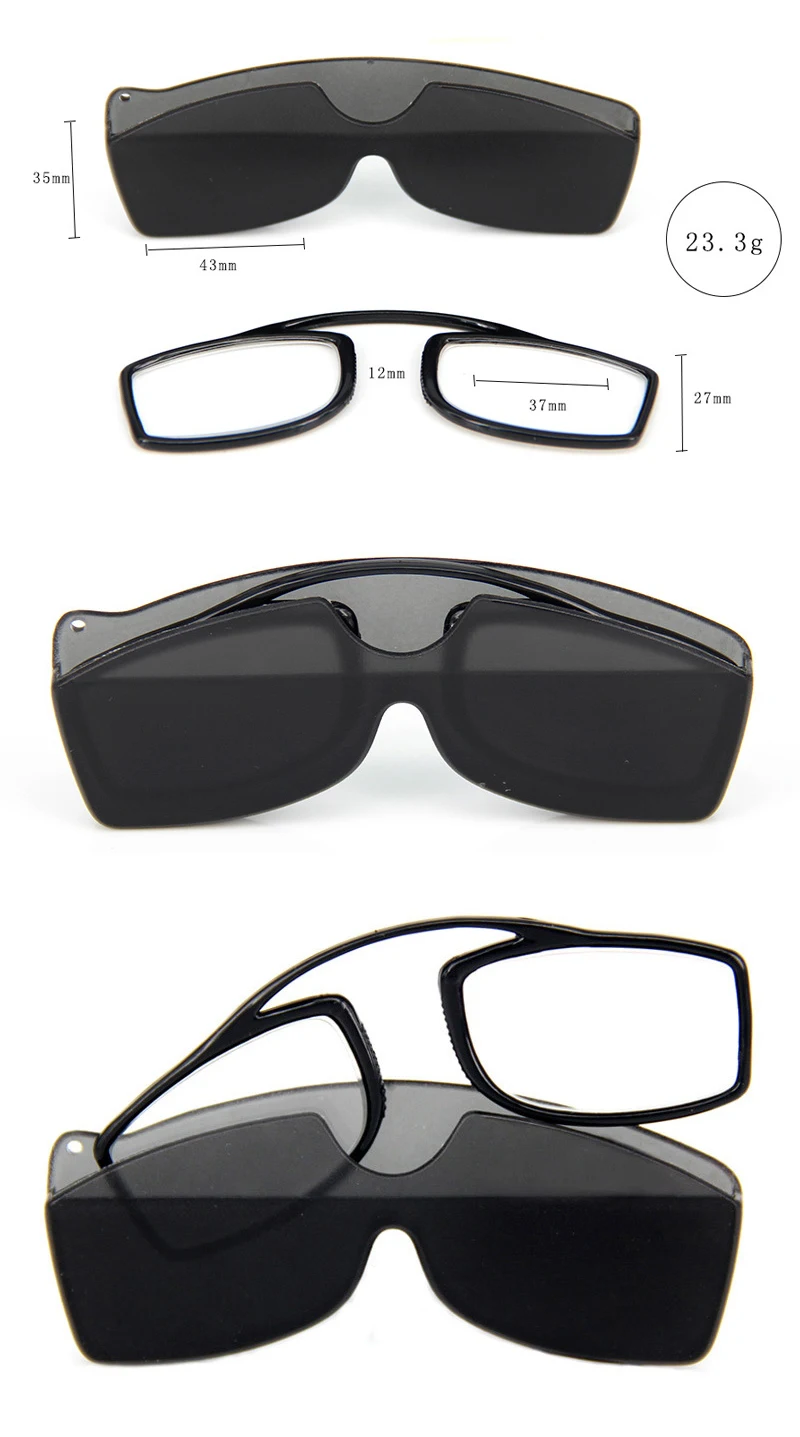 Мини TR90 складные очки для чтения Для женщин Для мужчин зажим для носа, очки для чтения, небольшой старше пресбиопические очки с чехлом+ 1,5 2,0 2,5