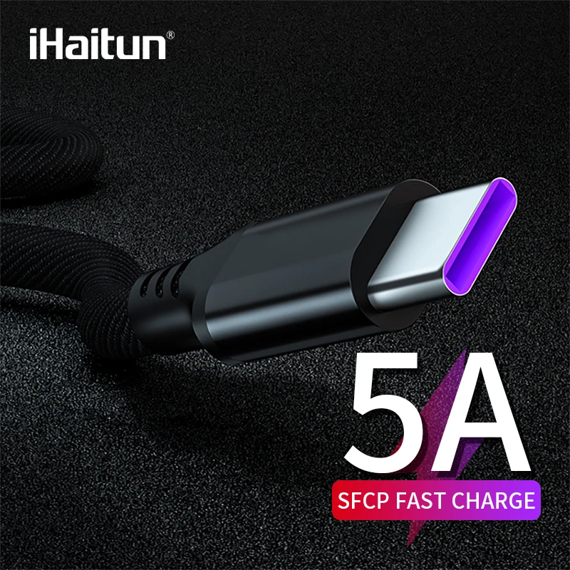 IHaitun 5A Тип C USB кабель для huawei Коврики 20 P20 Honor 10 Xiaomi Redmi Note 7 Pro кабель USB 3,1 Зарядное устройство провода шнура данных супер C