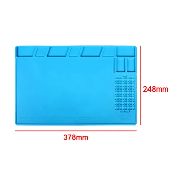 

Kaisi KS-802 Heat Insulation Silicone Pad 378MM*248MM Desk Mat Repair Tool Station With Magnetic Platform Repair Soldering
