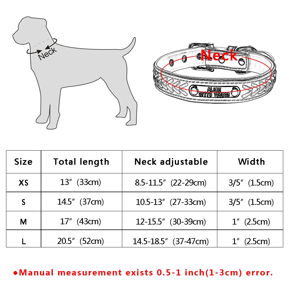 Кожаный ошейник для собак персонализированные ошейники с табличкой на заказ бирка с адресом для домашних животных ошейник для маленьких средних больших собак Pitbull