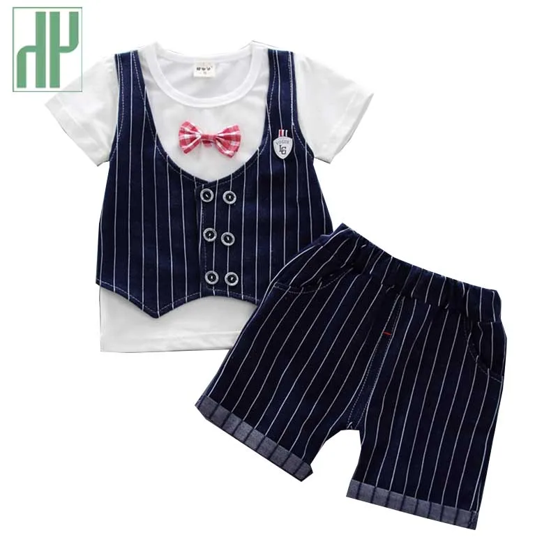 

Toddler Boy Summer Clothes Bow Gentleman T Shirt + Pants Boutique Kids Wear Baby Boys Clothing Sets Girl Outfit 0 2 3 Years