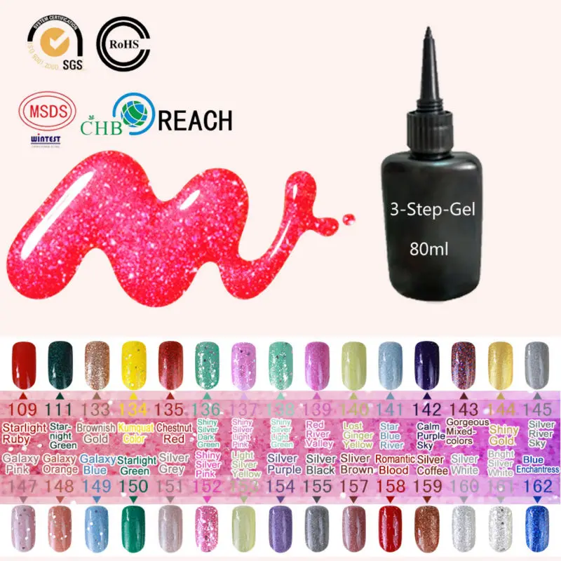 Blinkingel УФ гель Лаки для ногтей 80 мл Праймеры спрей блеск лак уф gelpolish Красочные Bling