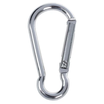 

2 Pcs Spring Loaded Gate Silver Tone Aluminum Alloy Carabiner Hook 36Kg 79 Lbs