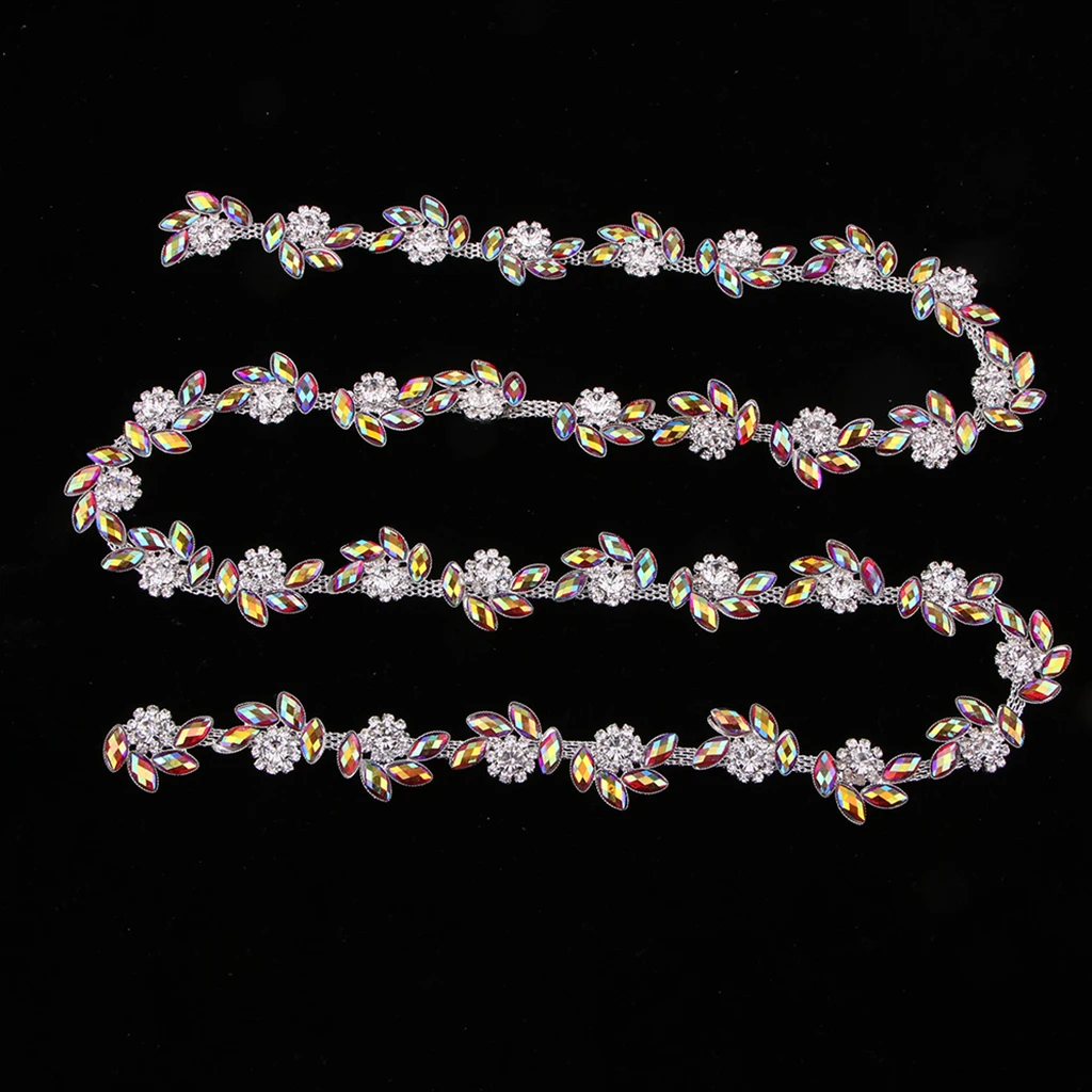 1 Yard Glass Rhinestone Chain Beaded Sew on Applique Trim DIY Sewing Crafts