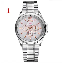 Wo для мужчин s часы лучший бренд класса люкс Спорт Кварцевые часы для мужчин бизнес нержавеющая сталь силиконовые