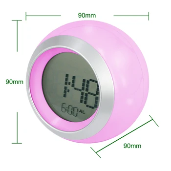 

LED alarm clock with snooze function Seven color change children's desktop clock wake up the child bedroom decoration