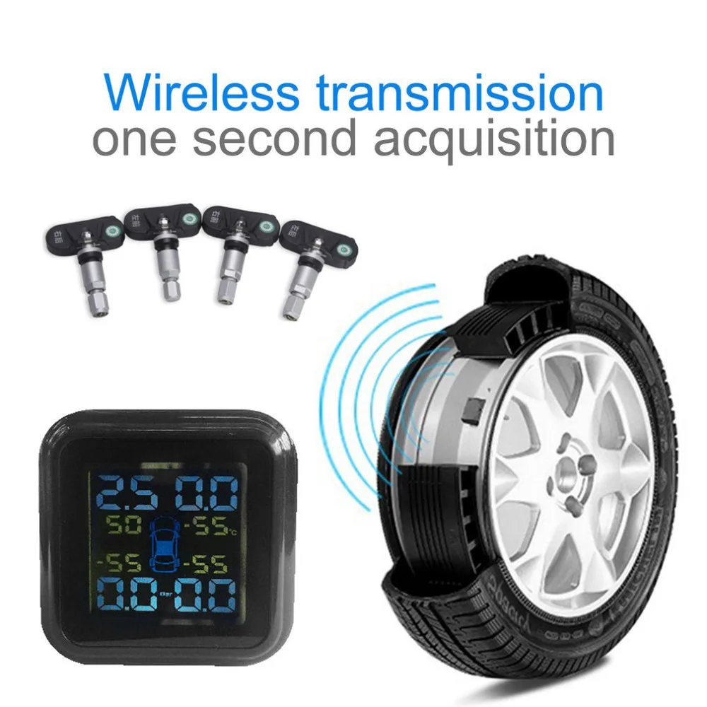 2018 Smart Car TPMS Tire Pressure Monitoring System Wireless Real Time Tyre Temperature Alarm