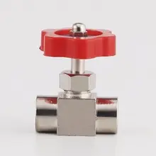 Никелированный медный игольчатый клапан 1/" BSP Female x 1/8" BSP Female с резьбой Максимальное давление 0,8 МПа