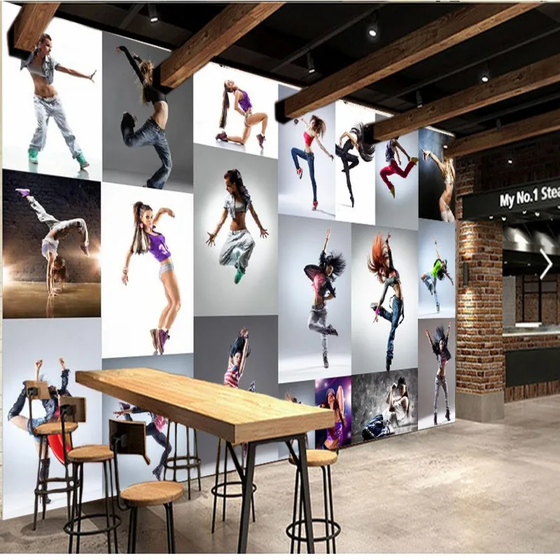 

photo wallpaper Fashion dancing beauty gym background wall hotel living room custom high quality wallpaper mural