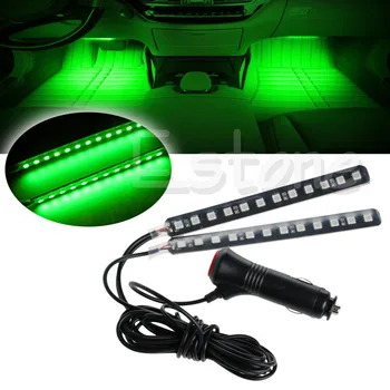 

2X12 LED Car SUV Interior Footwell Floor Decor Atmosphere Light Neon Strip Green