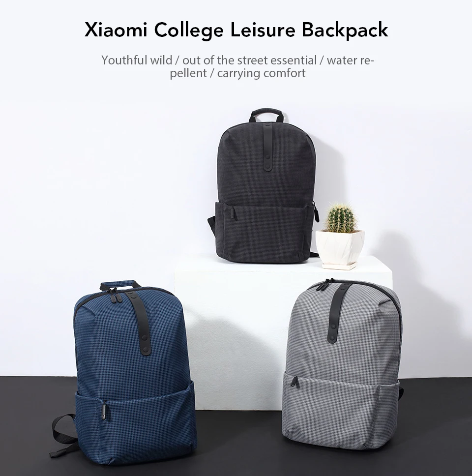 20L Xiaomi Casual Backpack Men Solid Polyester Girls Backpacks Travel Bag Universal Bags College Style 15.6 inch Laptop Bag (1)