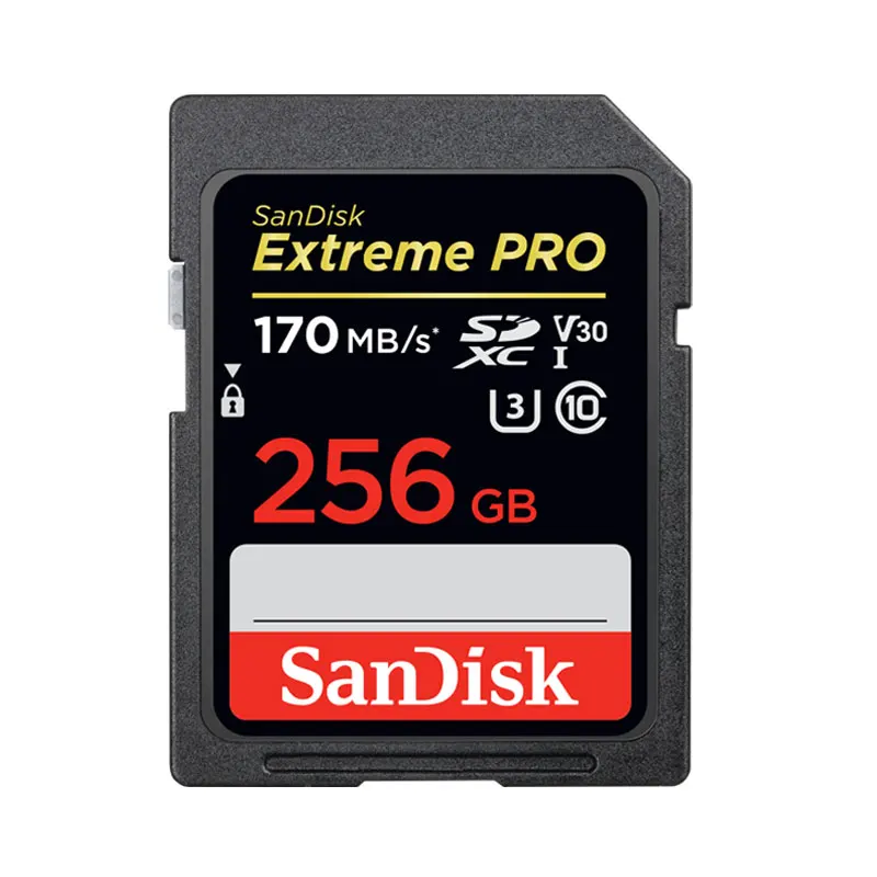 Карты памяти SanDisk Extreme Pro UHS-I 64G 128G 256GB SDXC 170 м/с Поддержка карт памяти C10, U3, V30, 4K для цифровой камеры - Емкость: 256GB--170MB