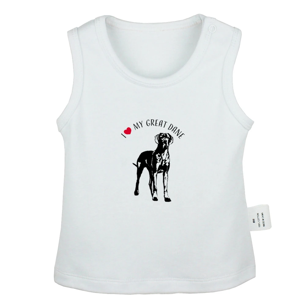 JaBabyYV2343W I Love My Great Dane Golden Retriever dog You Are Amazing, Детские майки футболки для новорожденных жилет для малышей хлопковая одежда для новорожденных без рукавов - Color: JaBabyYV2343W