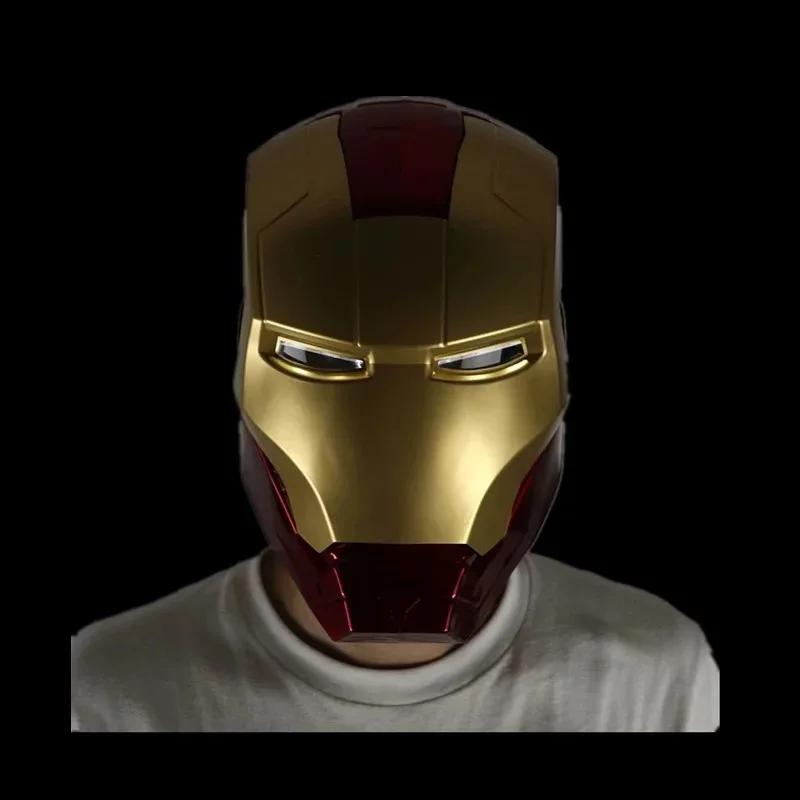 

The Avengers Iron Man Mask Helmet Ashtray Container eyes bright mask can be opened PVC Model Toys