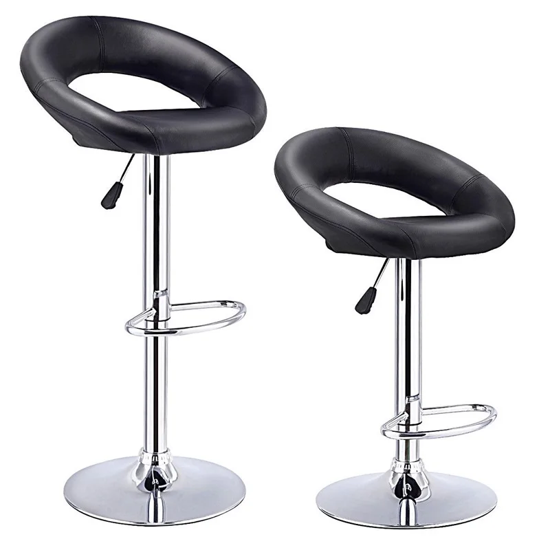 Набор из 2 регулируемых поворотный барный стул стулья для паба современные PU Металлические барные стулья стул для дома HW53839