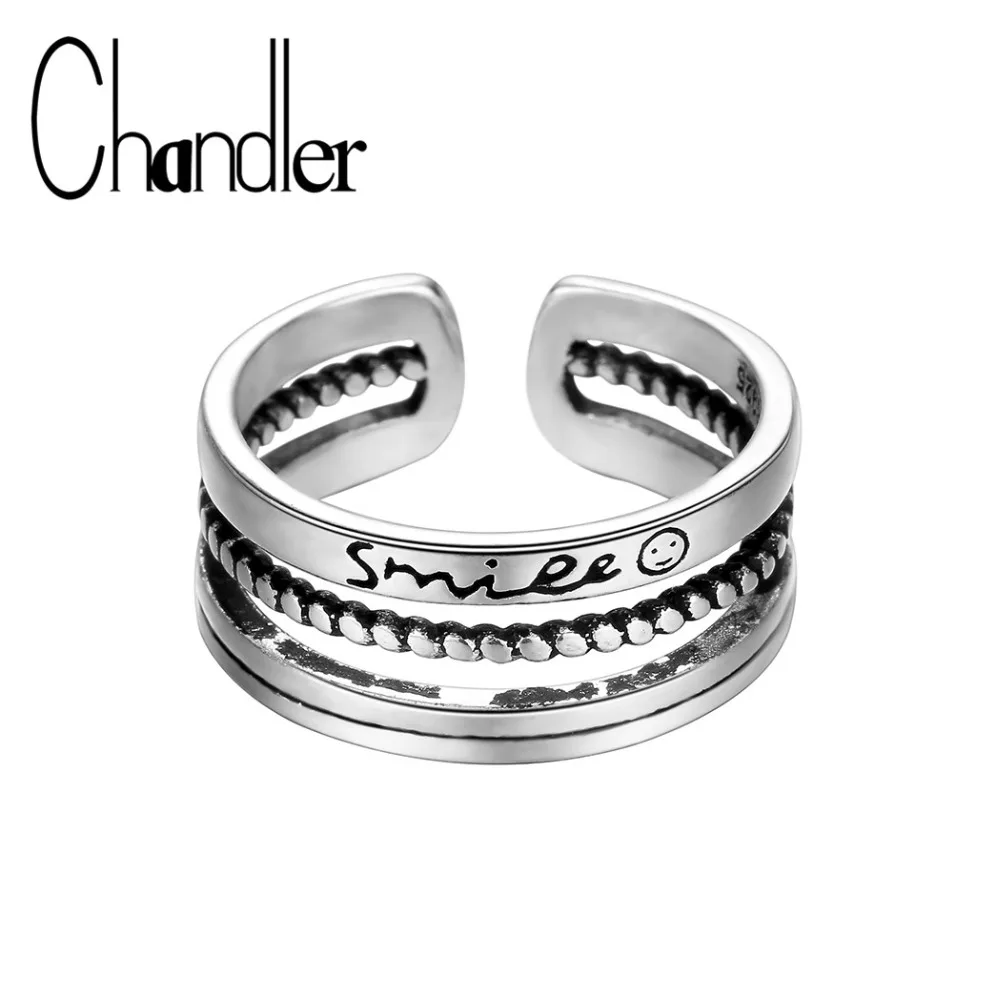 Chandler Thail Black кольца для мужчин и женщин Smile повседневные ювелирные изделия с