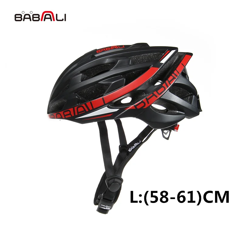 BABAALI Road Велосипедный спорт «умный» шлем интегрально Bluetooth Музыка ответить на телефон Велоспорт шлем для взрослых горный велосипед - Цвет: BLACK N RED L