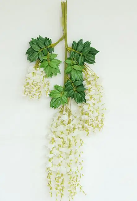 72 шт., искусственный цветок глицинии, искусственные гирлянды 105 см/41,34 дюйма для свадебной фотосъемки, рождественские украшения для дома - Цвет: cream 002