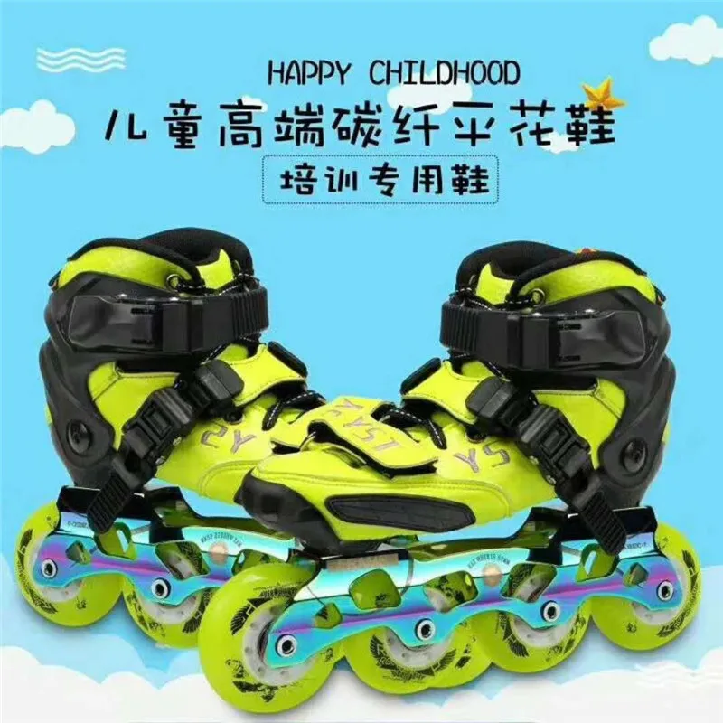 HOOMORE الاطفال الكربون الألياف مضمنة سرعة أحذية التزلج على الجليد سباق التعرج FSK الأسطوانة التزلج 4X90 ملليمتر 3X90 ملليمتر 3X100 ملليمتر 3X110 ملليمتر ...