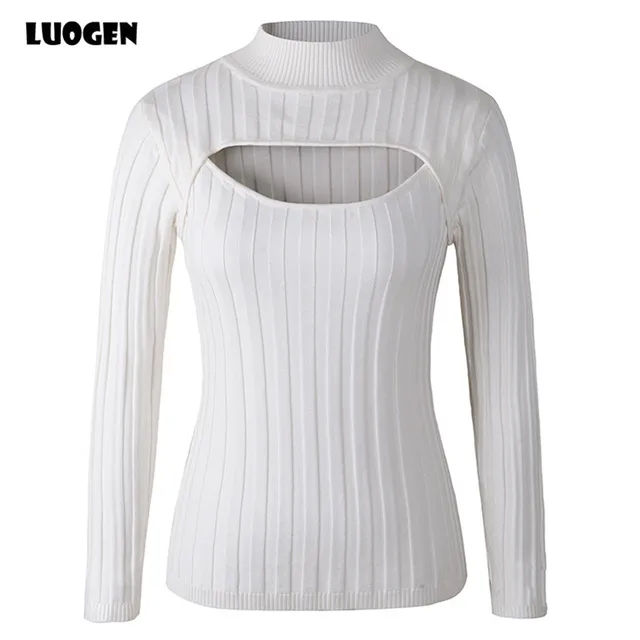Japanese Anime Cosplay Open Chest Knitted Sweater Keyhole Women Sweaters and Pullovers Sexy